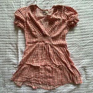 URBAN OUTFITTERS - CHECKERED MINI DRESS - red & white